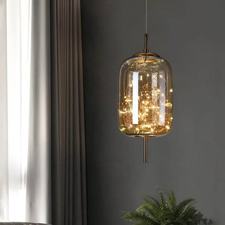 Essence | Wytworna Brązowa Lampa Wisząca ze Szkła