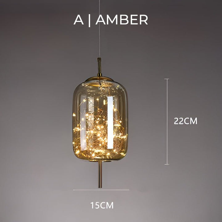 Essence | Wytworna Brązowa Lampa Wisząca ze Szkła