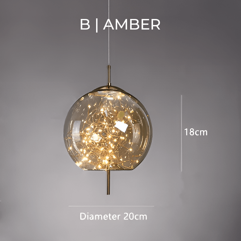 Essence | Wytworna Brązowa Lampa Wisząca ze Szkła