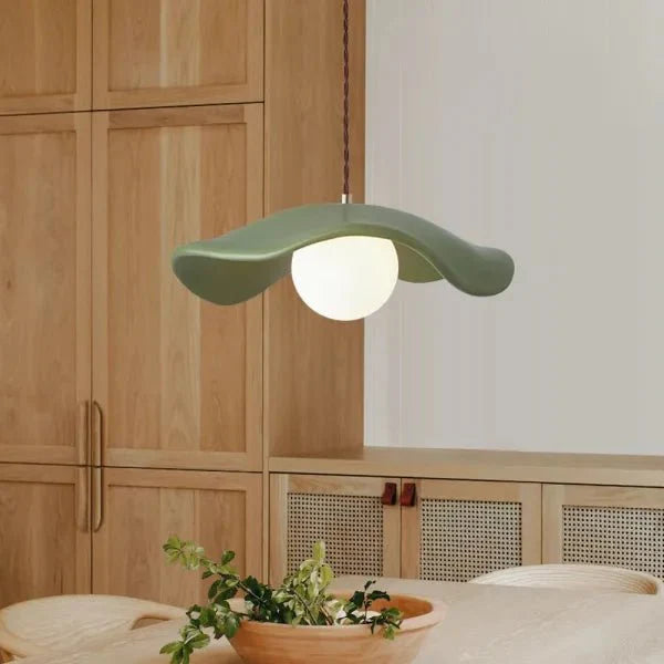 Kreatywna lampa wisząca Wabi Sabi do jadalni z liśćmi lotosu