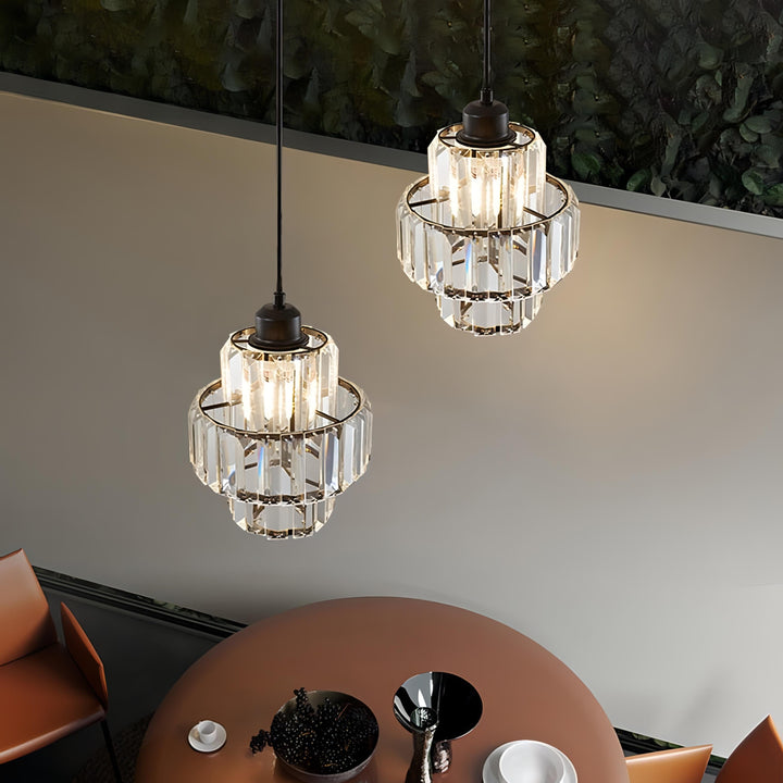 Fernando - Ronde Gelaagde Kristallen Hanglamp