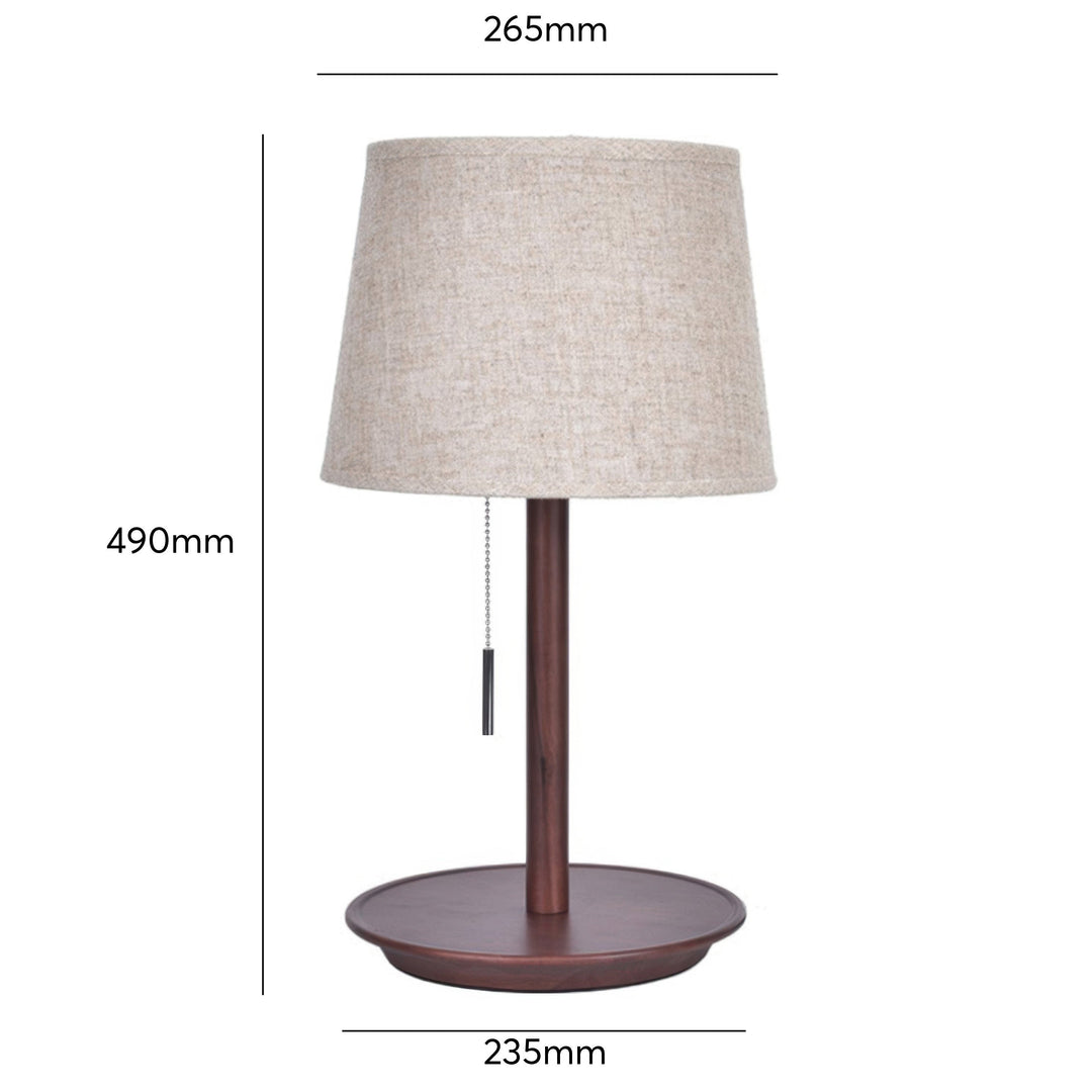 Delikatna Lampa Glow w Skandynawskim Stylu z Orzecha z Luksusowymi Akcentami Tkanin