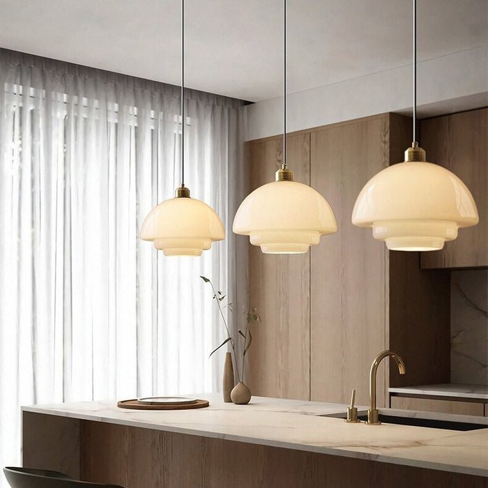 Biała Szklana Lampa Wisząca