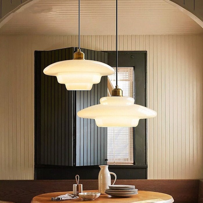Biała Szklana Lampa Wisząca