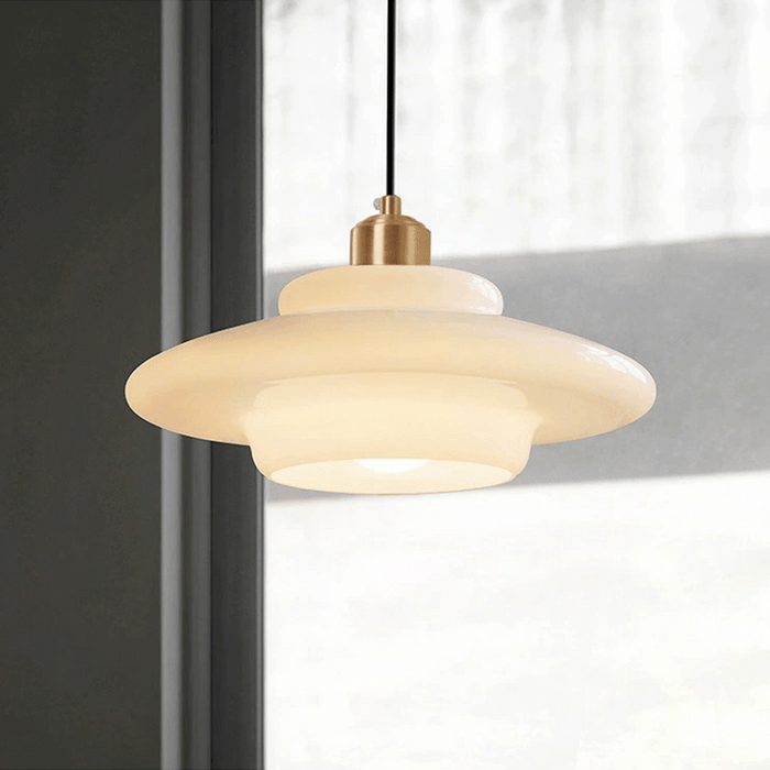 Biała Szklana Lampa Wisząca