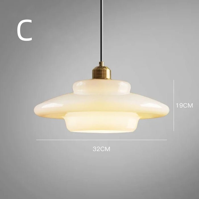Biała Szklana Lampa Wisząca
