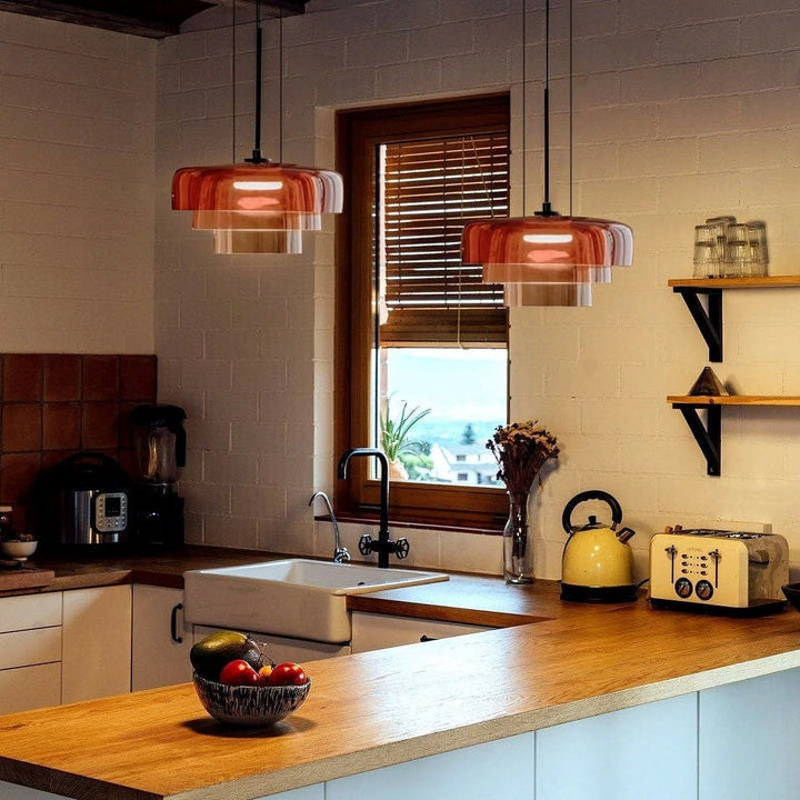 Lampa wisząca ze szkła norweskiego