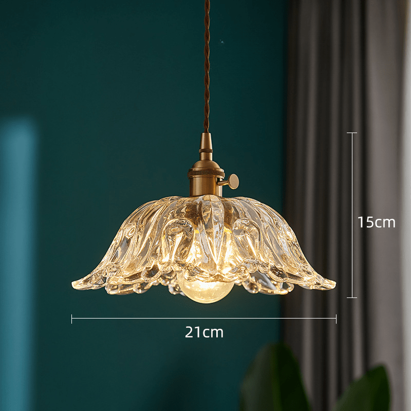 Szklana Lampa Wisząca Kwiat