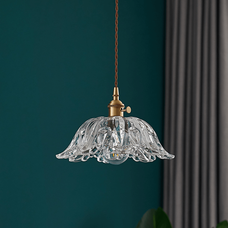 Szklana Lampa Wisząca Kwiat