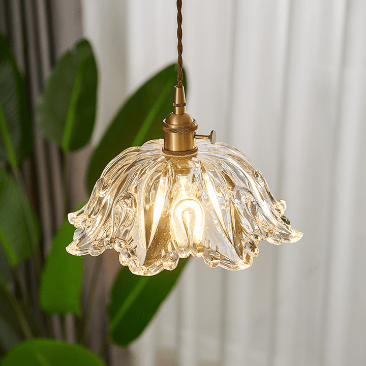 Szklana Lampa Wisząca Kwiat