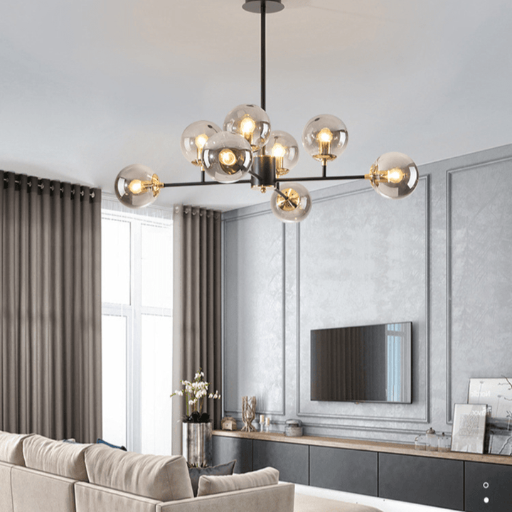 Szklany żyrandol w stylu skandynawskim