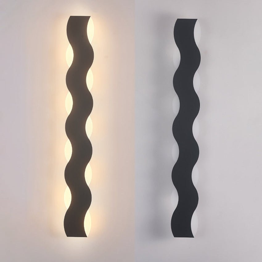 Lampa Ścienna na Zewnątrz w Kształcie Fali