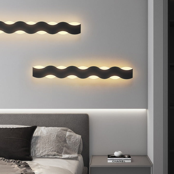 Lampa Ścienna na Zewnątrz w Kształcie Fali