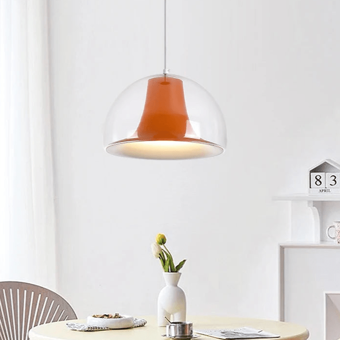 Półokrągła szklana lampa wisząca w kształcie meduzy