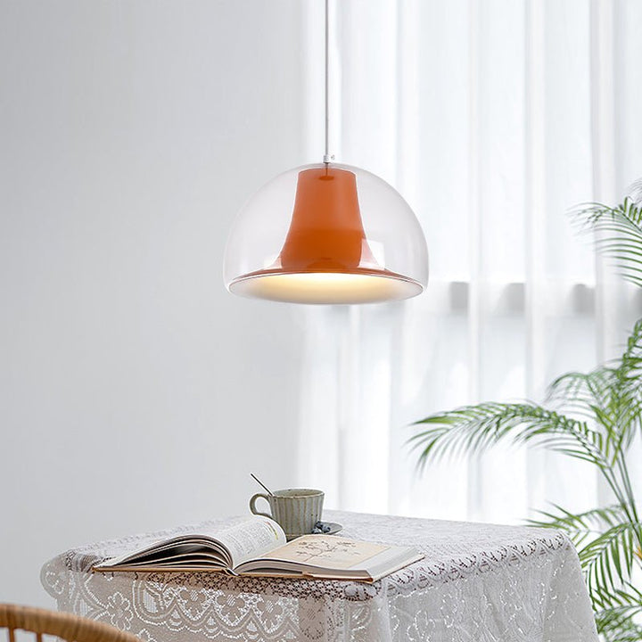 Półokrągła szklana lampa wisząca w kształcie meduzy
