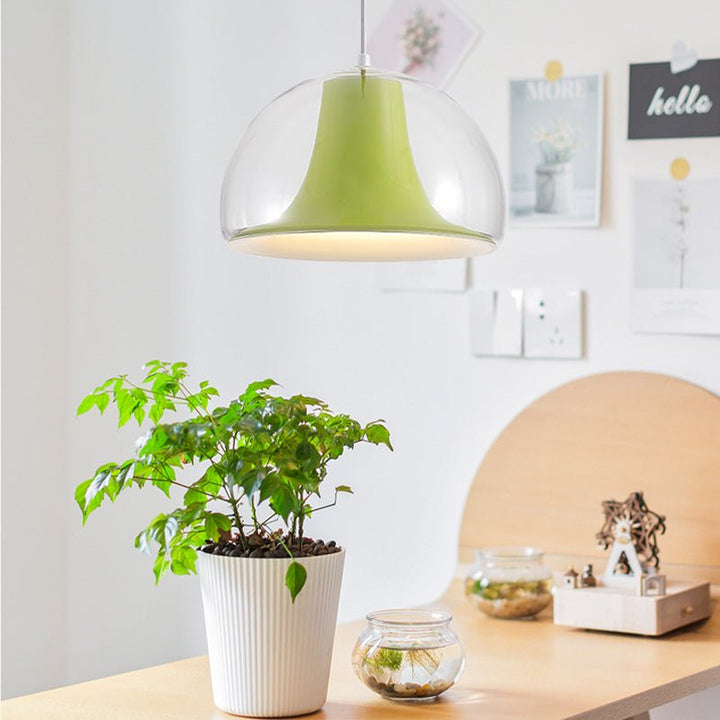 Półokrągła szklana lampa wisząca w kształcie meduzy