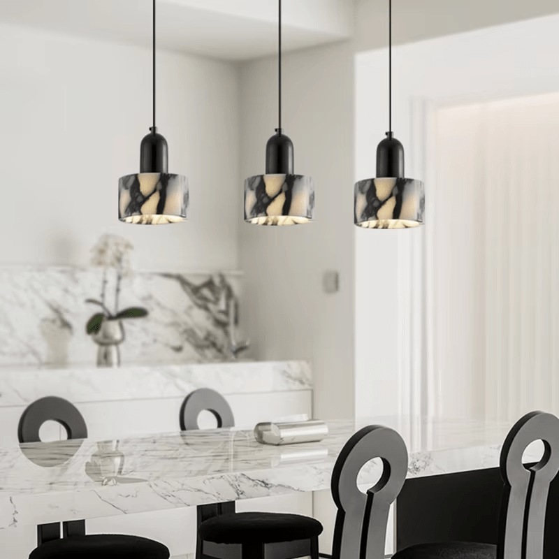 Lampa wisząca czarna marmurowa