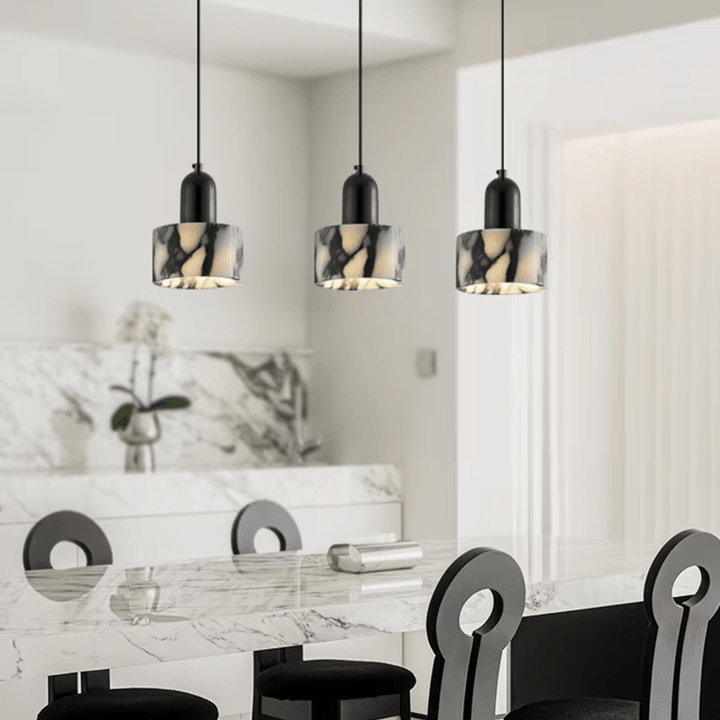 Lampa wisząca czarna marmurowa