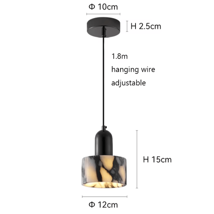 Lampa wisząca czarna marmurowa