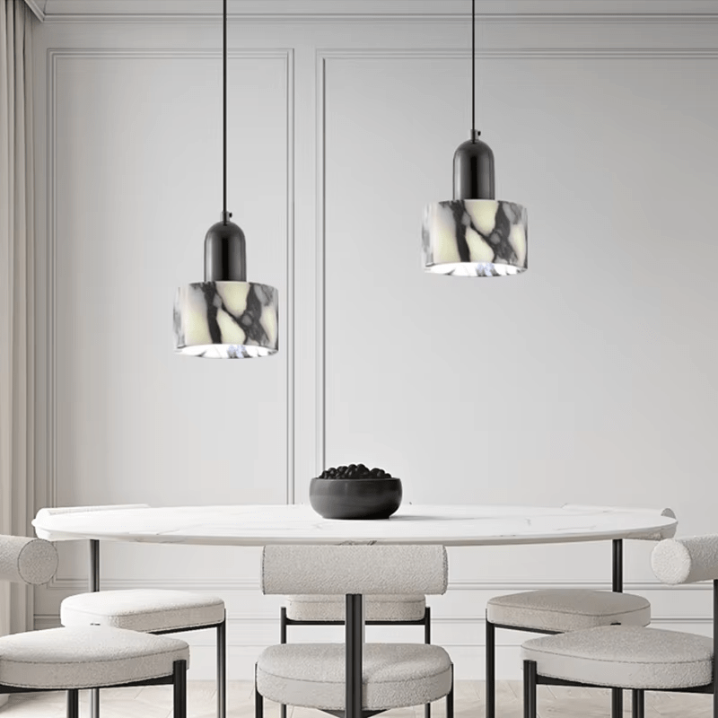 Lampa wisząca czarna marmurowa