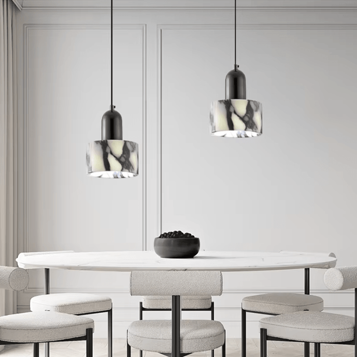 Lampa wisząca czarna marmurowa
