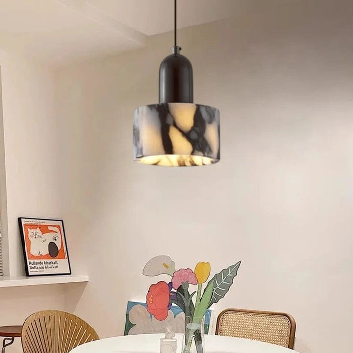 Lampa wisząca czarna marmurowa