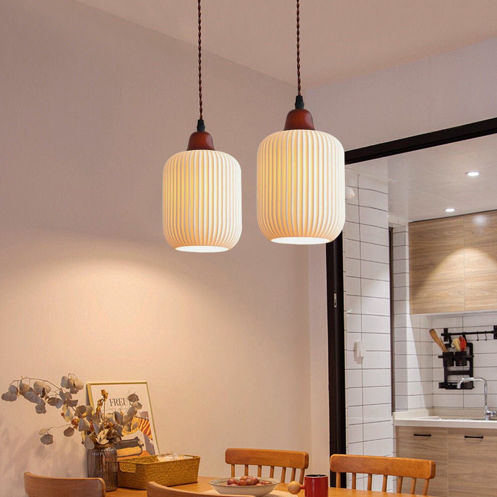 Lampa wisząca ceramiczna biała