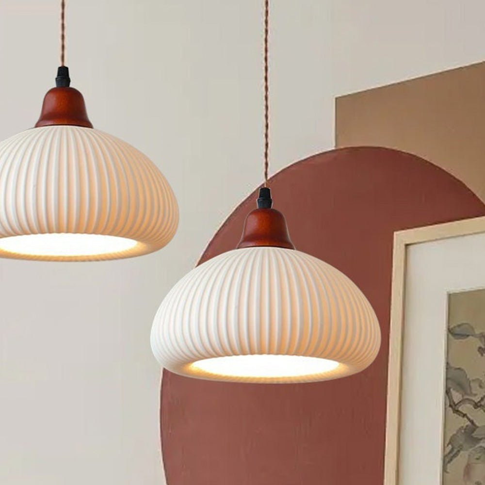 Lampa wisząca ceramiczna biała