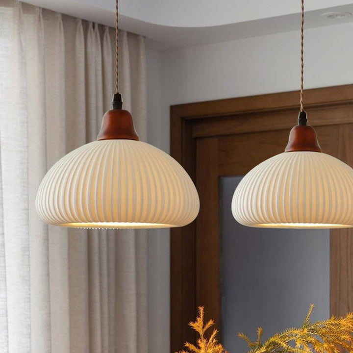 Lampa wisząca ceramiczna biała