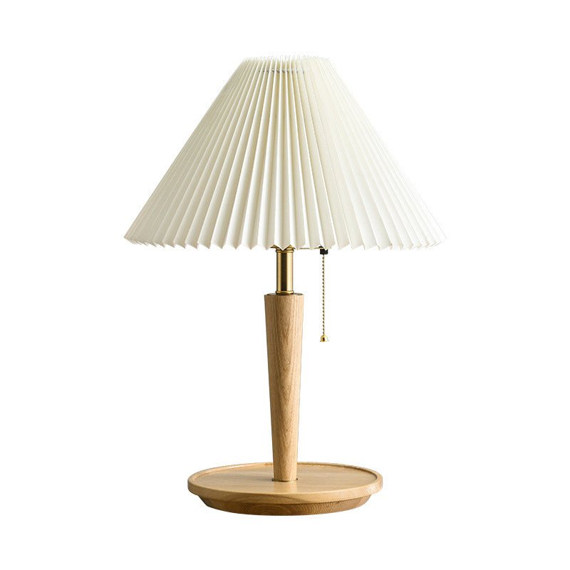Vintage Złożona Drewniana Lampa Stołowa