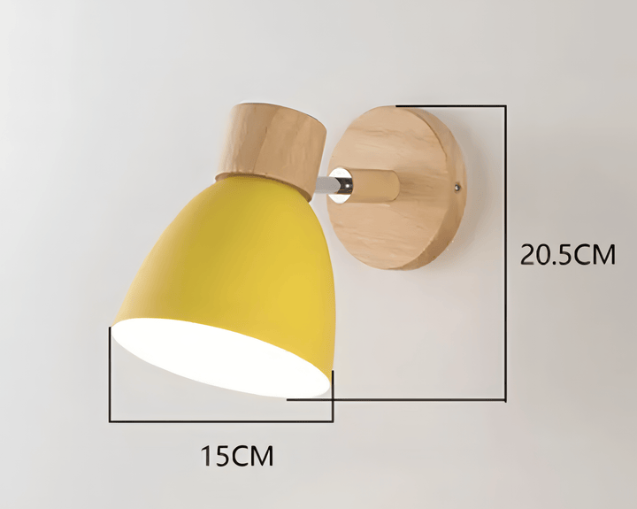 Jandiel - Drewniana Skandynawska Nowoczesna Wisząca Lampa Ścienna z Przełącznikiem