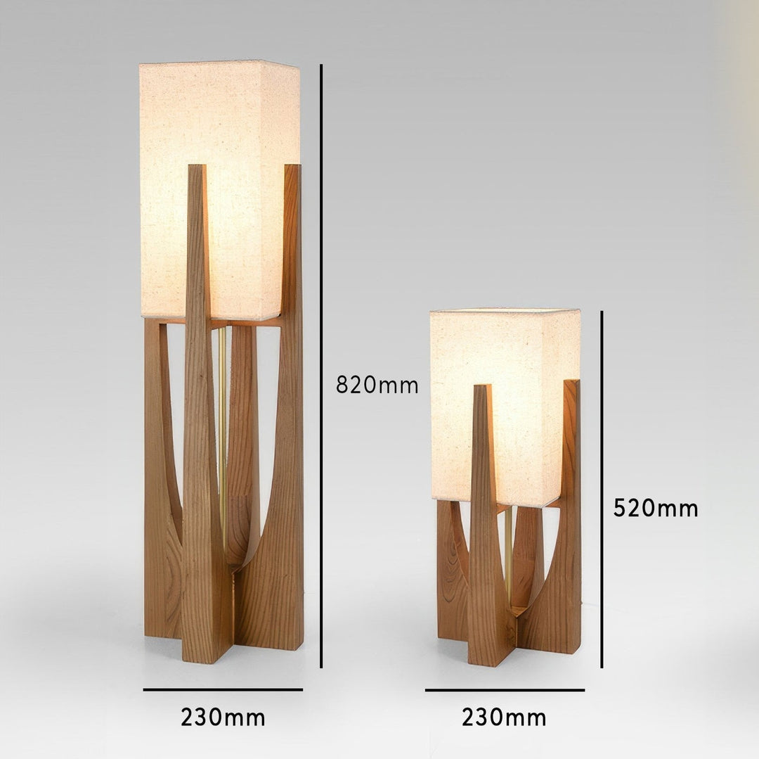 Japoński styl lampa podłogowa z orzecha, prosta lampa z litego drewna