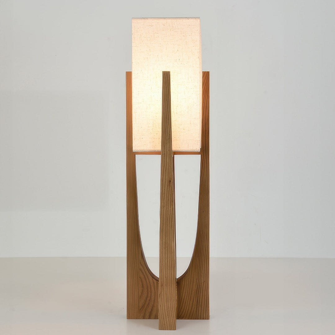Japoński styl lampa podłogowa z orzecha, prosta lampa z litego drewna
