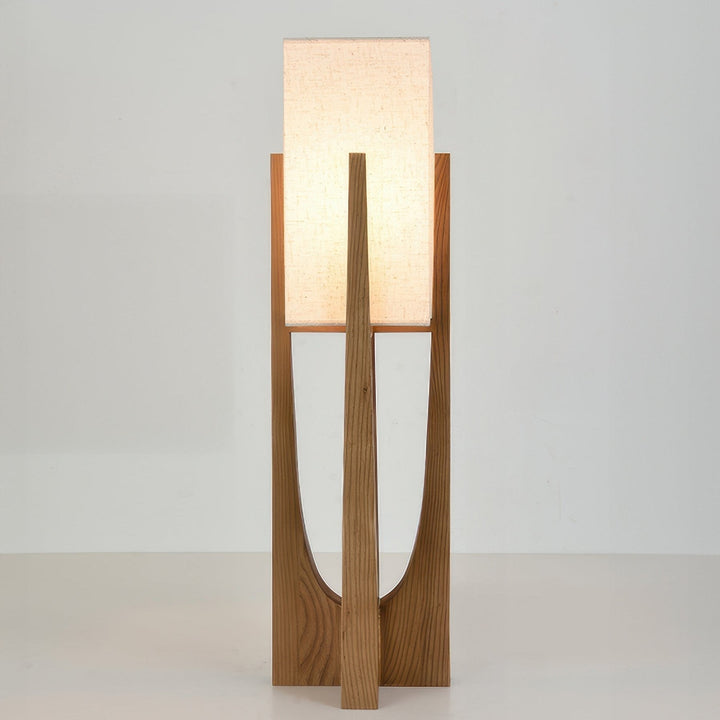Japoński styl lampa podłogowa z orzecha, prosta lampa z litego drewna