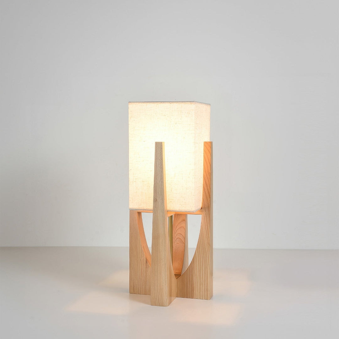 Japoński styl lampa podłogowa z orzecha, prosta lampa z litego drewna