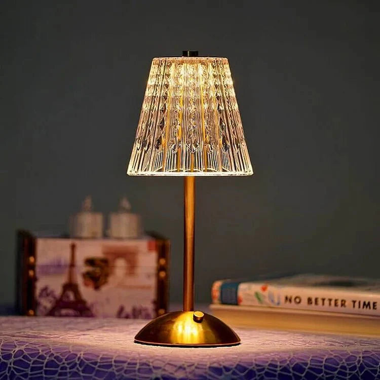 Kryształowa Metalowa Bezprzewodowa Lampa Stołowa