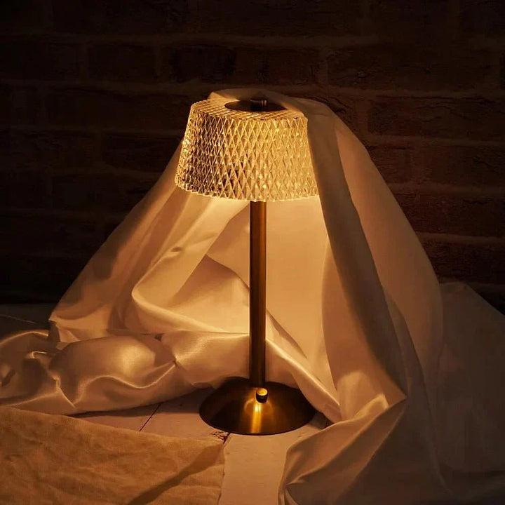 Kryształowa Metalowa Bezprzewodowa Lampa Stołowa