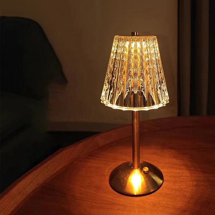 Kryształowa Metalowa Bezprzewodowa Lampa Stołowa
