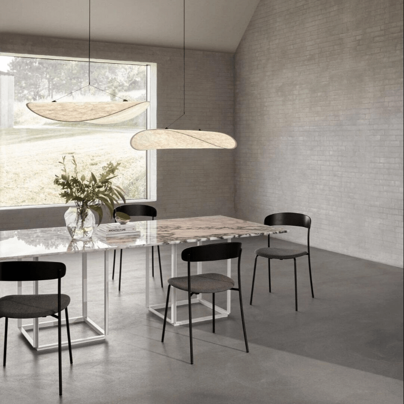 Lampa wisząca Japandi z jedwabiu
