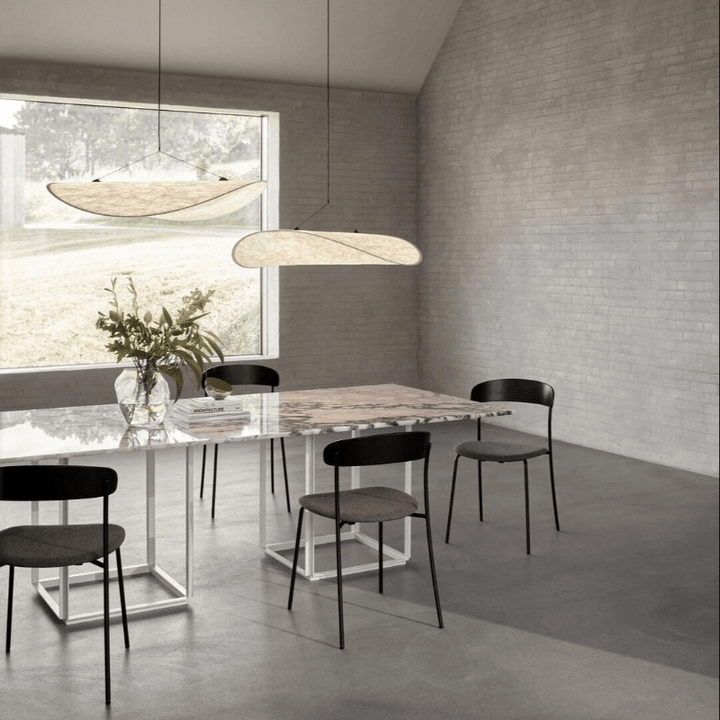 Lampa wisząca Japandi z jedwabiu