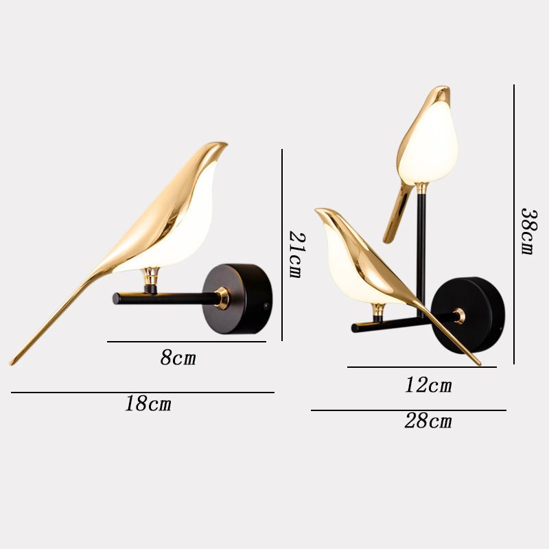 MrBird™ | Nowoczesna lampa ścienna w kształcie ptaków