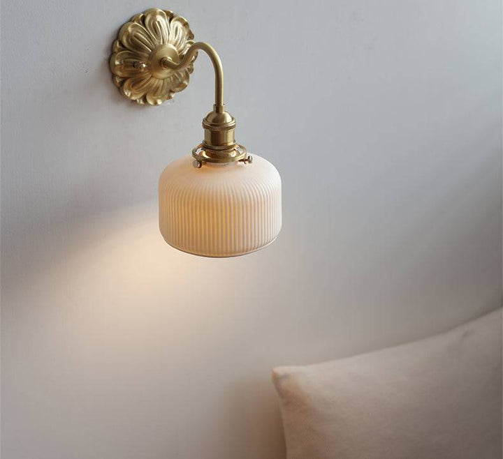 Mosiężna ceramiczna lampa ścienna