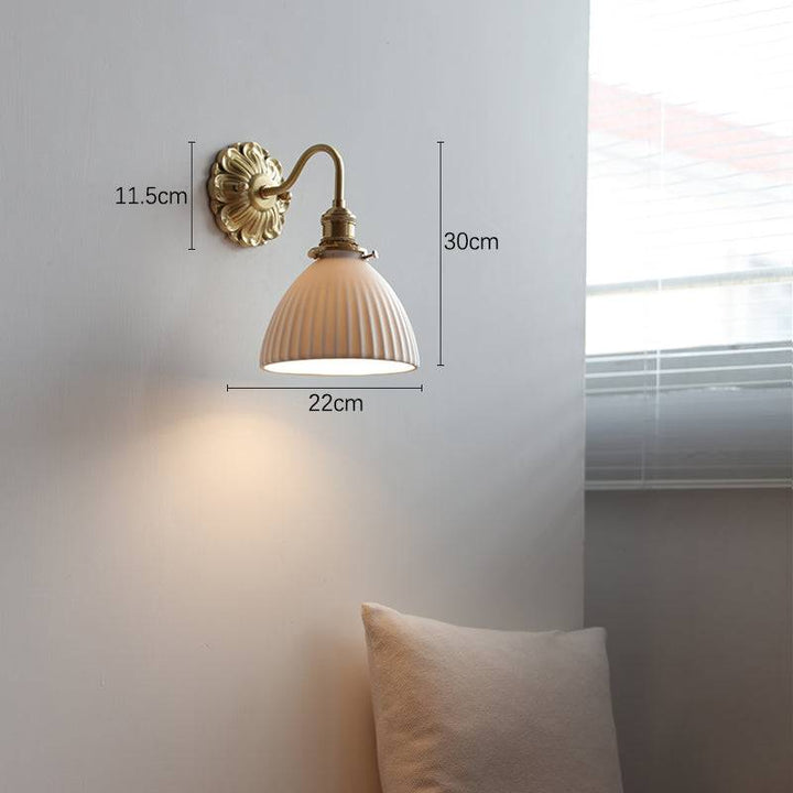 Mosiężna ceramiczna lampa ścienna