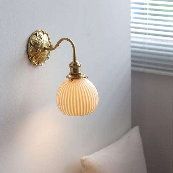 Mosiężna ceramiczna lampa ścienna