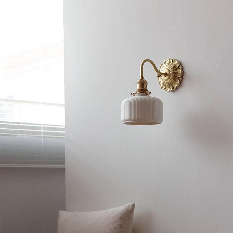 Mosiężna ceramiczna lampa ścienna