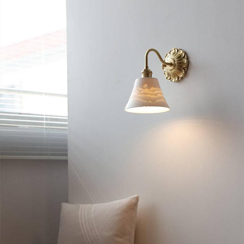 Mosiężna ceramiczna lampa ścienna