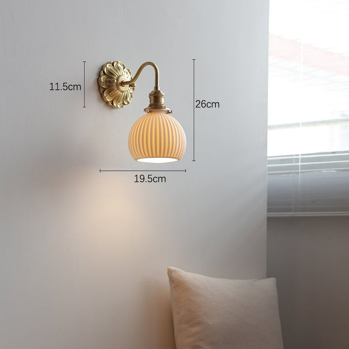 Mosiężna ceramiczna lampa ścienna