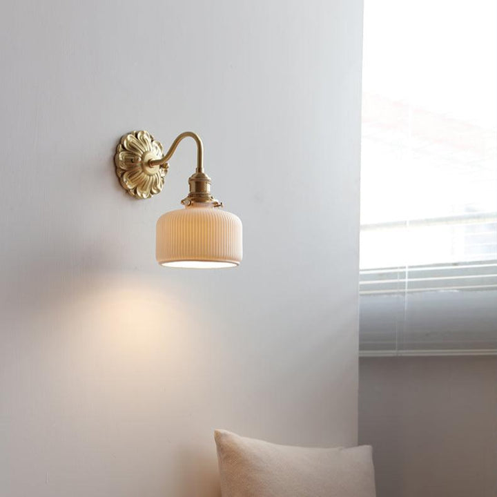 Mosiężna ceramiczna lampa ścienna