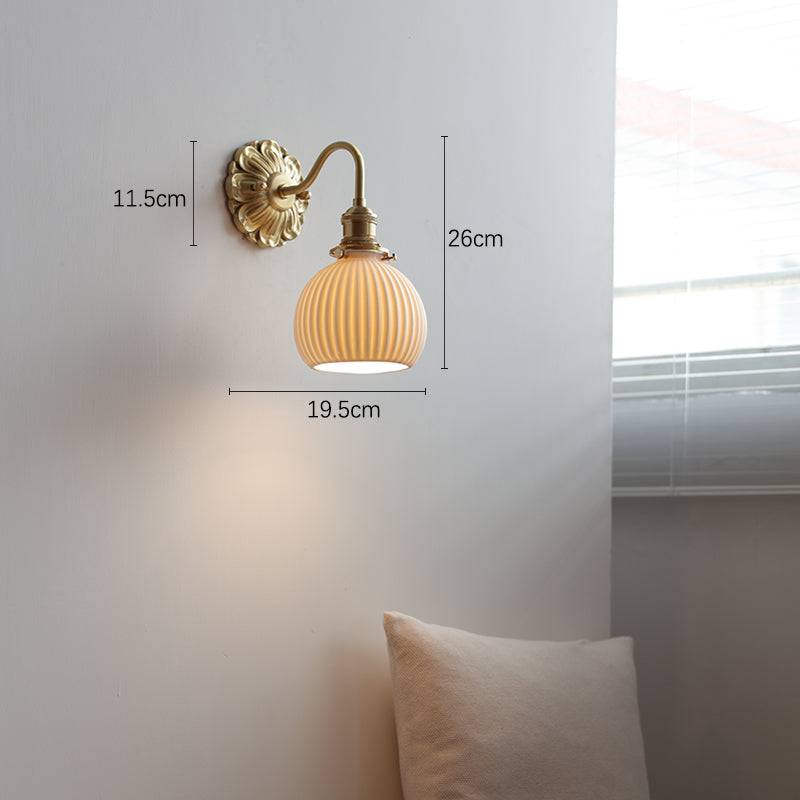 Mosiężna ceramiczna lampa ścienna