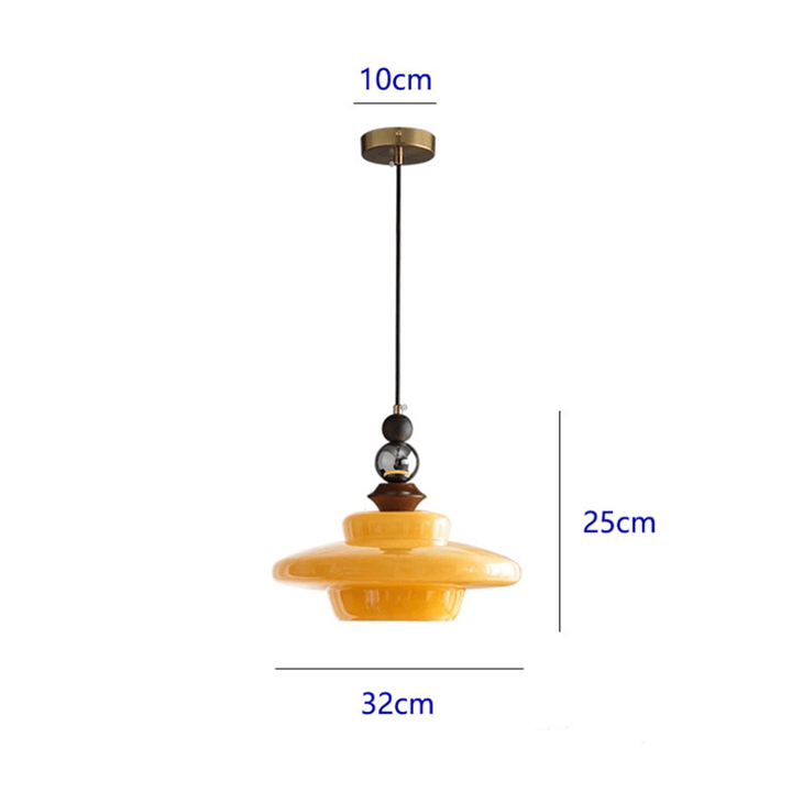 Szklana lampa wisząca w stylu vintage – ciepłe światło do jadalni